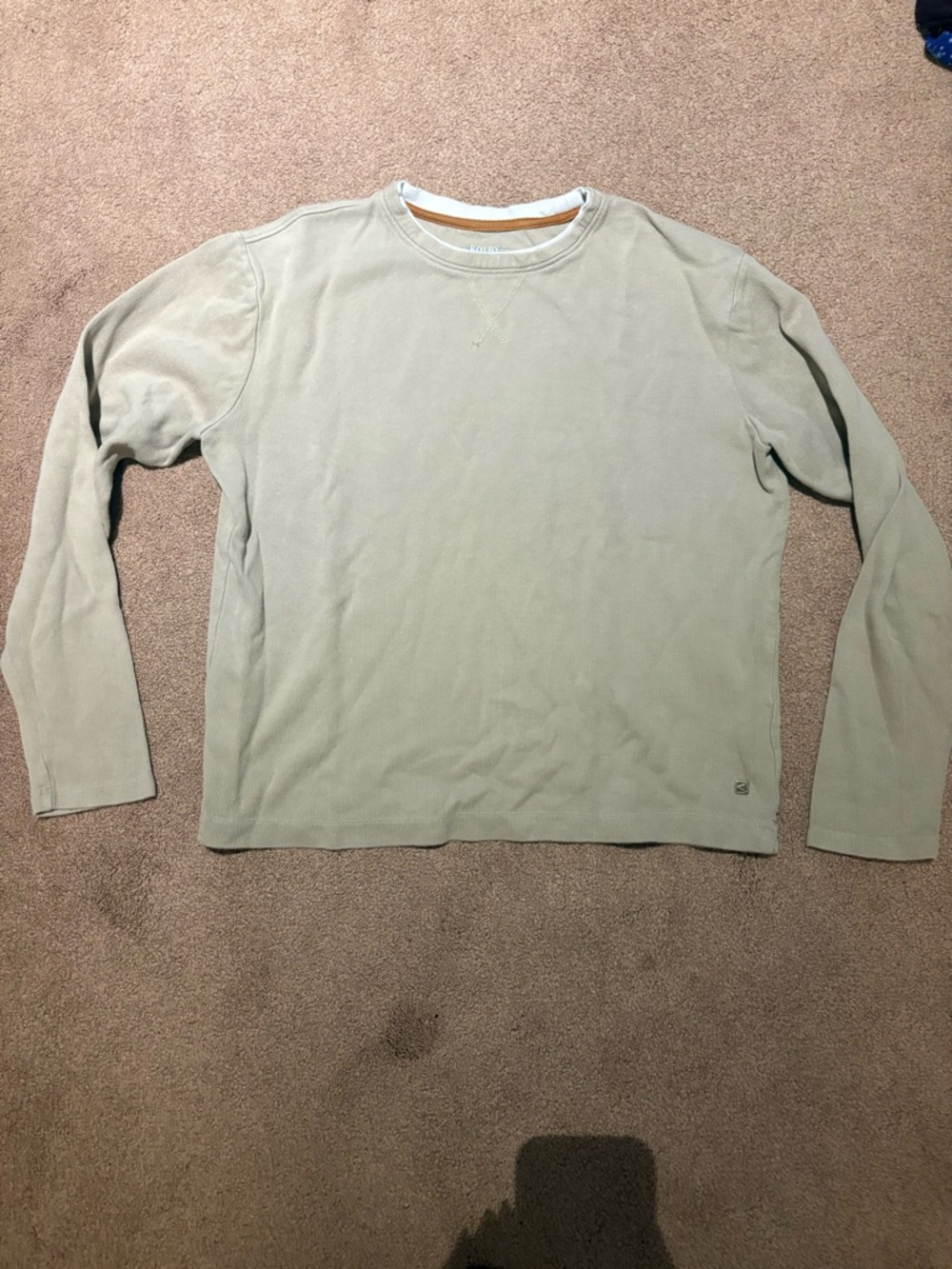 Kolby Tan Crewneck Long-Sleeve Shirt size medium
